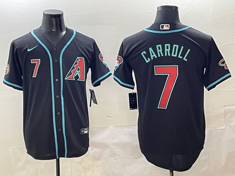 Men Arizona Diamondback #7 Carroll Black Game 2025 Nike MLB Jersey style 11